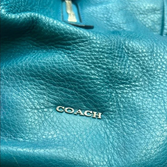 Coach Teal Leather Hobo Bag with Supple Texture - Picture 8 of 10